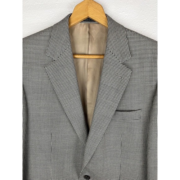 Lauren Ralph Lauren Men's 40L Tan Houndstooth Suit Jacket w/ Shoulder Padding - Picture 2 of 9